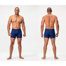 Men's Cool Dry Mesh Boxer Trunks 6-Inch Briefs, 3-Pack - 6吋(海軍藍/藍/紅) - 查看 8