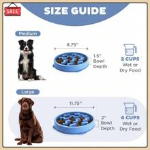 Pet Bowls,Fun Feeder Slo Bowl, Large Slow Feeder Dog Bowl, 4 Cups, Blue - 淺藍色+1+大號 - 查看 6