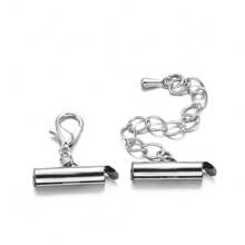 10Sets/Lot 10-40mm Lobster Clasps Hooks Extending Chain Bracelet End Connectors Slider Clasp For DIY Jewelry Making Accessories