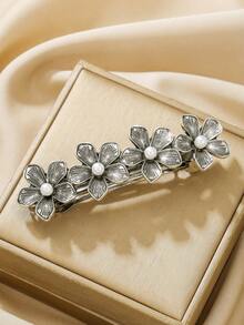 1pc Vintage Metal Butterfly Rhinestone Decor Spring Clip, Women Daily Hairstyle Accessory, Ponytail Hair Clip Gift, Claw Clips