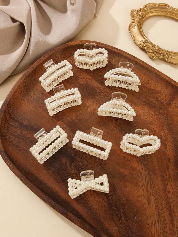 Claw Clips 5pcs/Set New Fashion Simple Pearl Hairclips Elegant Hair Accessories Hair Clips For Women