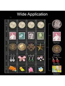 10pcs/Set Clear 20/30/42 Pocket Coin Holder Sheets, Storage Album Folder For Coin Binders, Medallions, Stamps, Tokens, Badges, Currency And More, Perfect For Inserting And Organizing Coins