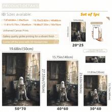 1 pieza Fantasma en el inodoro, Arte del fantasma en el baño, Academia oscura, Decoración de Halloween, Arte de pared para el baño, Decoración de baño, Pintura al óleo victoriana