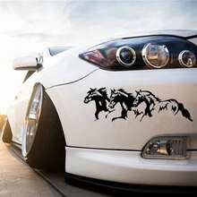 1pc Black Running Horse Pattern Car Sticker - Black - View 3