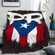 Puerto Rican Themed Flannel Blanket - Vibrant Cultural Prints With Flags, Symbols & Puerto Rico Text - Soft Warm Travel Digital Print,Suitable For All Seasons,      Washable And Machine-Washable, Lightweight, Breathable, Comfortable, Warm,  Unique, 280gsm For Him And Her, Perfect For Naps, Camping, Travel, Family, Daily Life, Office Decoration, Birthday Anniversaries, Valentine's Day, Thanksgiving, Christmas, Halloween, Mother's Day, Father's Day, Wedding,   New Year Gifts Provide Personalized Ideal Gifts For Her, Him, Family Members, Boyfriends,  Girlfriends, Fathers, Family Members, Mothers, Lovers,   Daughters, Sons,   Grandfathers, Grandmothers,     Friends, Classmates And Pets.     Sofa,Bed,Car,Bedroom,Living Room,Office,  Outdoor Camping, Beach,Wall Decoration - 多色6 - 查看 4