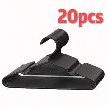 10/20pcs Plastic Hangers - Closet Hangers, Grey, Pink, Green, White, Blue, Black, Small Size Hangers, Suitable For Shirts, Dresses, Clothing Storage Organization, Hangers, Fashionable Hanger Design, Sturdy Hanger Design