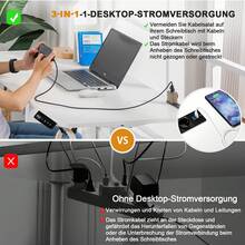 Höhenverstellbarer Schreibtisch 160x70 cm mit USB-Buchse und Haken, Elektrisch Verstellbarer Computertisch, Steh-Sitztisch Stehpult Stehschreibtisch Weiß