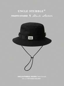 1pc New Fashionable Personalized Versatile Retro Colorblock Bucket Hat, Summer Outdoor Camping Hiking Sun Hat With Drawstring, Suitable For Spring Summer Autumn - Contrast Color Bucket Hat - View 15