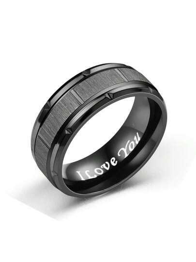 1pc Fashionable Titanium Steel Ring, Gift For Husband On Valentine's Day Or Father's Day