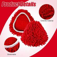 4Pack Mop Heads Replacements Compatible With O-Cedar Easy Wring 1-Tank System Reusable Spin Mop Replace Head Washable Chenille Refills Dust Head Replacement For Floor Cleaning(Red) - 紅色 - 查看 5