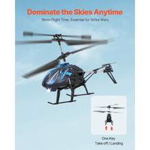 RC Helicopter, 2.4GHz Flying Remote Control Helicopter, 3.5 Channel RC Airplane For Kid, 16 Mins Flight Time, Altitude Hold, One-Key Take Off/Landing & LED Lights, Toys For Kids Ages 8 And Up - 藍色 - 查看 2
