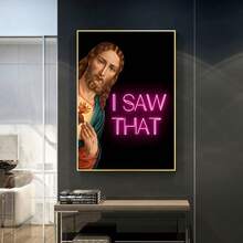 1pc Canvas Art Print,I Saw That Interesting One,Wood Framed Painting (1) Thickness 2. 5 Cm/ 1 Inch-Home Decoration For All Occasions,Ideal New Year, Valentine's Day,Thanksgiving,Easter,Christmas Gift,Room Decoration Aesthetic,Wall Decoration Art,Perfect Gift,Autumn And Winter Wall Decoration,Living Room Decoration, Bedroom Decoration, Kitchen Decoration, Entry Decoration, Bathroom Decoration, Direct Wall Painting, High Quality Wall Painting Poster,Modern Home Decoration Stretched And Framed Ready To Hang