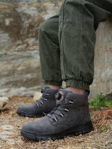 男士安全工作靴，大码高帮户外工业鞋，合成革鞋面搭配EVA鞋底，适用于建筑、采矿、徒步、狩猎等多种场合，春、秋、冬四季皆宜。 - 灰色 - 查看 5