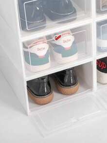 Pack de 4 Cajas Apilables para Zapatos, Almacenamiento Modular y Práctico - Multicolor - Ver 3