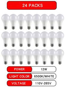 12 件装/24 件装 LED 灯泡 100W 等效 1500 流明，12W 6500K 日光白不可调光，超亮无闪烁标准 E27 爱迪生螺口灯泡适用于家庭、卧室、办公室灯