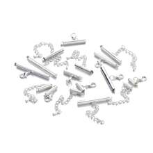 10Sets/Lot 10-40mm Lobster Clasps Hooks Extending Chain Bracelet End Connectors Slider Clasp For DIY Jewelry Making Accessories