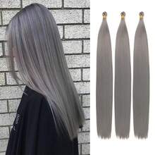 3 pezzi di trecce sintetiche diritte a degradé di colore, capelli per trecce a scatola, lunghezza 28 pollici, pre-stirati, estensioni per capelli trecciati, colore biondo 613