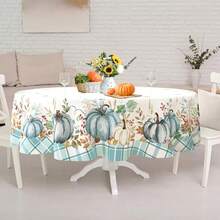 1pc Round Tablecloth, Lemon Printed Polyester Tablecloth, Bohemian Country Style Round Tablecloth, Vintage Round Tablecloth Suitable For Kitchen, Dining Room, Birthday Party, Wedding Table Decor - Lemon - View 8