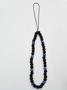 1pc Evil Eye Blue Eye Glass Phone Lanyard, Phone Case Accessory, Camera, Earphone Hanging Pendant