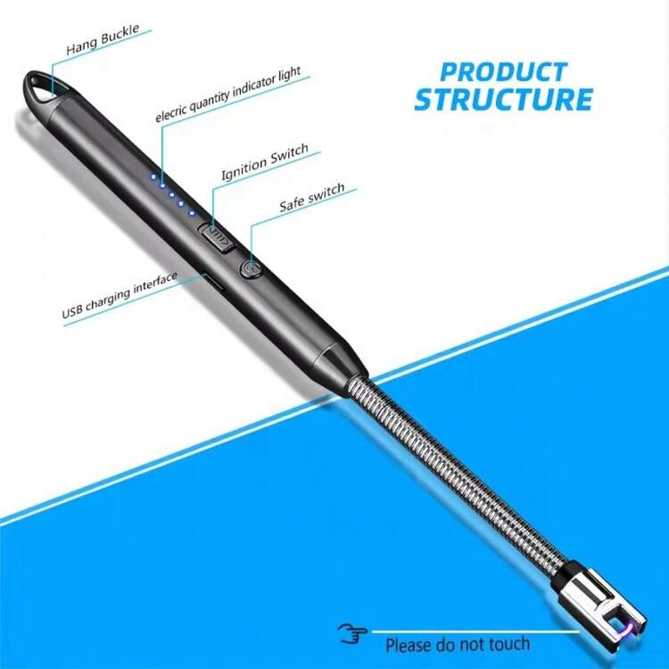 Encendedor Eléctrico Recargable USB, Encendedor De Vela Electrónico, Vela De Plasma sin Llama, Encendedores Largos, Manguera, Estufa De Gas, Pistola De Encendido, Arco Para Acampar, Encendedor De Plasma Sin Llama Para El Hogar Y Acampar Al Aire Libre Y Para Velas Y Estufas De Gas - Rojo - Añade 5
