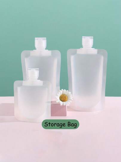 Refillable Travel Organizer Bags | Shampoo/Lotion Refillable Flat Travel Bottle Set