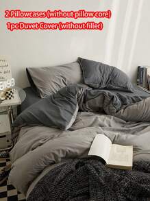 3 件套柔软亲肤水洗棉羽绒被套装（1 个羽绒被套 + 2 个枕套，不含被子），适用于卧室、客房，可机洗，四季皆宜