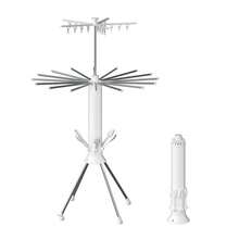 Folding Clothes Airer 3 Tier Laundry Drying Rack With Clips And Shoe Racks, Portable Space Saving Carbon Steel Clothes Dryer For Indoor, Flats, Travel And Camping - White - View 8