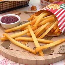 1 pieza Modelo de pollo frito falso y papas fritas, juguete decorativo miniatura de comida rápida de PVC simulada (talla única) - Multicolor - Ver 3