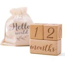 Milestone Blocks Set Of 3 Age Blocks For Monthly Milestone Age Milestone Signs Wooden Photo Props Set Perfect For  And Keepsake (Gift Set 3 PCS) - Age Blocks - 查看 1