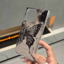 Vintage Butterfly Pattern TPU Softphone Case For IPhone 16 15 14 13 12 Pro Max - 無色 - 查看 5