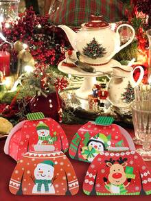 1 Set/24 Stück Weihnachtsgeschenkboxen mit Pullover-Design, Weihnachtsmann, Schneemann, Rentier Muster Weihnachtsboxen, Verpackungstüten, Weihnachtsparty Geschenkverpackung, Weihnachtspapierboxen, Weihnachtsgeschenk, Feiertagsparty Gastgeschenk, Festliches Geschenk, Fröhliche Weihnachten, Weihnachtsdekoration, Weihnachtsschmuck