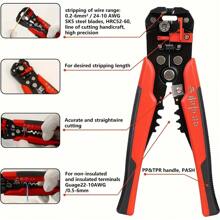 1pc 24-10AWG Automatic Wire Stripper - Multi-Function Quick Peel & Cut Cable Crimping Tool With Non-Slip Grip For Home Improvement, Appliance Repair & Auto Maintenance, Electrician's, Manual Tools
