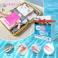 1pc Inflatable Swimming Pool Float With Headrest, Adult Sunbathing Lounger Floating Mat, Suitable For Summer Swimming Pool, Lake, Beach Party