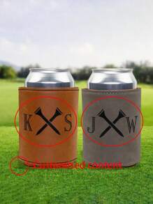 1 Stück personalisierter PU-Leder Getränkedosen-Kühler, gravierter Bierdosen-Halter, Flaschenhalter, Geschenke für Trauzeugen, Hochzeitsparty-Gastgeschenke, Geburtstag, Vatertags-Geschenke für Männer, Einweihungsgeschenke