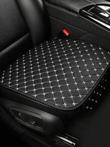 2pcs Car Seat Cushion Set, Star Embroidery, Universal 4-Season Front Seat Cushion + Backrest Cover, Non-Slip, Suitable For All Vehicle Models - Black and White - View 9