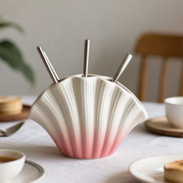 Light Luxury And High-End, Shell-Shaped, Gradient Matte Ceramic Tableware, Storage Set, New Year, Christmas, Thanksgiving, Valentine's Day, Easter Holiday Decorations, Wedding Party Decorations, Vases, Dining Table, Living Room, Bedroom, Entrance Hall, Home Decoration Ornaments, Exhibition Hall Sample Room Decorations, Suitable For All Seasons.