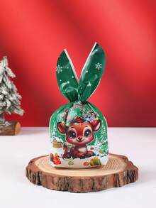 50 Túi quà tai thỏ Giáng sinh vui vẻ với họa tiết ông già Noel, người tuyết, nai sừng tấm và cây thông Noel, Túi nhựa đóng gói theo chủ đề Giáng sinh hoạt hình để trang trí Giáng sinh, trang trí tiệc gia đình, vật dụng đóng gói tiệc Giáng sinh, quà tặng năm mới 2026, quà tặng Giáng sinh, đồ trang trí Giáng sinh, đồ trang trí Giáng sinh - Bản phối Giáng sinh - Xem 5