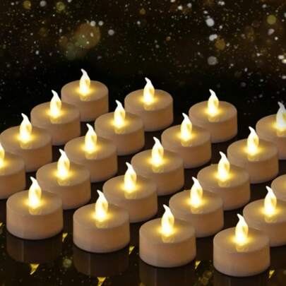 12/24/48/96 Pack Battery Operated Tea Lights Candles, Last 200H+, Flickering Flameless LED Lights, For Decoration