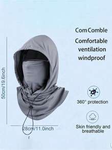 男女通用冰丝遮阳巴拉克拉法帽 - 防紫外线骑行全脸罩 - 透气、无缝、可调节颈围围巾，带抽绳，户外摩托车骑行钓鱼头饰帽子，带挂耳，女士防晒面罩，男士骑行风帽，男女通用透气面罩，适合户外活动、旅行、徒步旅行、滑雪、骑自行车 - 彩色 - 查看 7