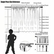 2pcs European Luxury Black Velvet Small Curtains, Rod Pocket Design, High Blackout, Soundproof, Heat Insulation, Darkens Room, Privacy Protection, Soft & Smooth, Elastic Fabric, Durable, Washable, Suitable For Bedroom, Living Room, Dining Room, Kitchen, Office, Closet, 220gsm, Halloween - Black - View 3