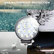 HYNBYZJ 48W Car LED Bar Worklight MINI 16SMD Round Square Work Light 12V Auto Light Fog Lamp Off Road For ATV SUV Spotlight - White - View 8