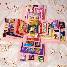 1pc Birthday Wedding Party Gift Box, Proposal Surprise Box, DIY Surprise Box, 5-Layer Exploding Box, Birthday Gift (Requires Self-Assembly, Does Not Include Snacks) - Multicolor - View 1