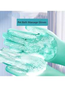 1 buc Mănuși de baie pentru animale de companie Universale pentru pisici și câini, rezistente la zgârieturi, curățare profundă, instrument de îndepărtare a părului, masaj eficient pentru animale de companie, bule delicate umede și uscate, potrivite și pentru spălătorie în bucătărie/auto, curățenie zilnică a casei, două culori de cumpărat