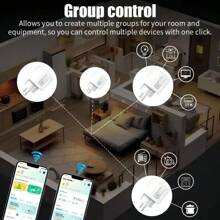 Prises intelligentes, Prises WiFi intelligentes Tuya, Prise 16A, Prise standard européenne, Contrôle à distance via l'application, Contrôle vocal via Alexa et Home, Avec fonction de minuterie, Surveillance de la consommation électrique, Compatible avec les smartphones