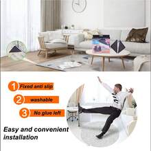 4/8/12 piezas Almohadillas antideslizantes reutilizables y lavables para alfombras, almohadillas adhesivas multiusos, cinta adhesiva de doble cara sin rastro, alfombra antideslizante