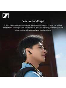 sennheiser Auriculares inalámbricos Bluetooth ACCENTUM Open, diseño semi-intrauricular, cómodo de llevar, llamadas claras, sencillo y conveniente, conexión sin problemas, batería de larga duración, negro