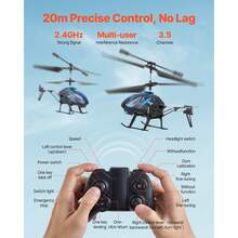 RC Helicopter, 2.4GHz Flying Remote Control Helicopter, 3.5 Channel RC Airplane For Kid, 16 Mins Flight Time, Altitude Hold, One-Key Take Off/Landing & LED Lights, Toys For Kids Ages 8 And Up - 藍色 - 查看 6