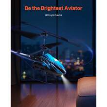 RC Helicopter, 2.4GHz Flying Remote Control Helicopter, 3.5 Channel RC Airplane For Kid, 16 Mins Flight Time, Altitude Hold, One-Key Take Off/Landing & LED Lights, Toys For Kids Ages 8 And Up - 藍色 - 查看 4