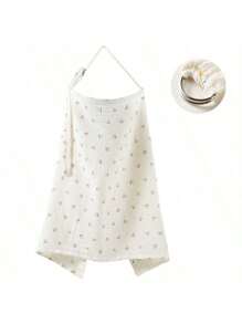 柔软平纹细布哺乳罩、母乳喂养围巾、婴儿车遮篷、遮阳毯、婴儿多用途哺乳罩、便携式户外使用、春夏季