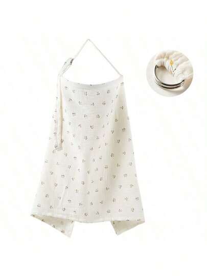 柔软平纹细布哺乳罩、母乳喂养围巾、婴儿车遮篷、遮阳毯、婴儿多用途哺乳罩、便携式户外使用、春夏季